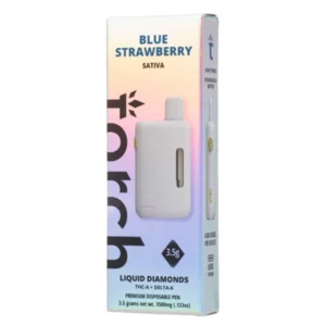 Blue Strawberry Sativa Indica Torch D6+THC-A Liquid Diamonds Vape 3.5G