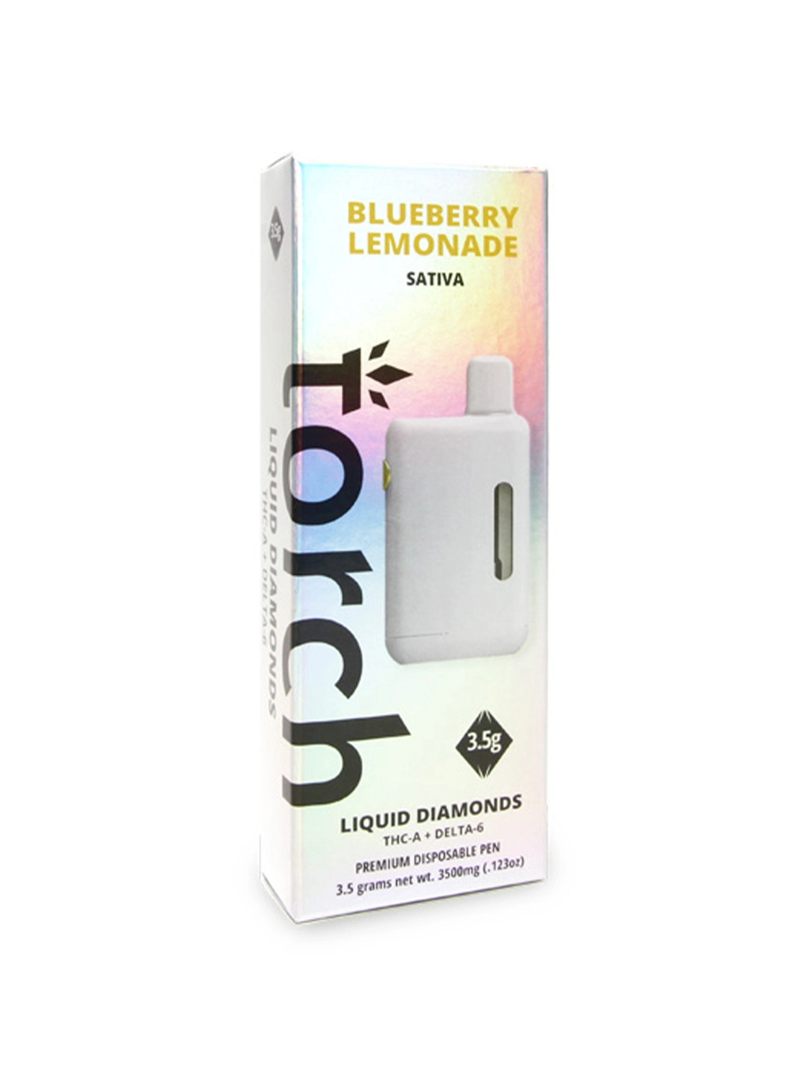 Blueberry Lemonade Sativa Torch D6+THC-A Liquid Diamonds Vape 3.5G