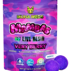 Very Berry Muha Meds Live Resin Mamba Gummies 3000MG