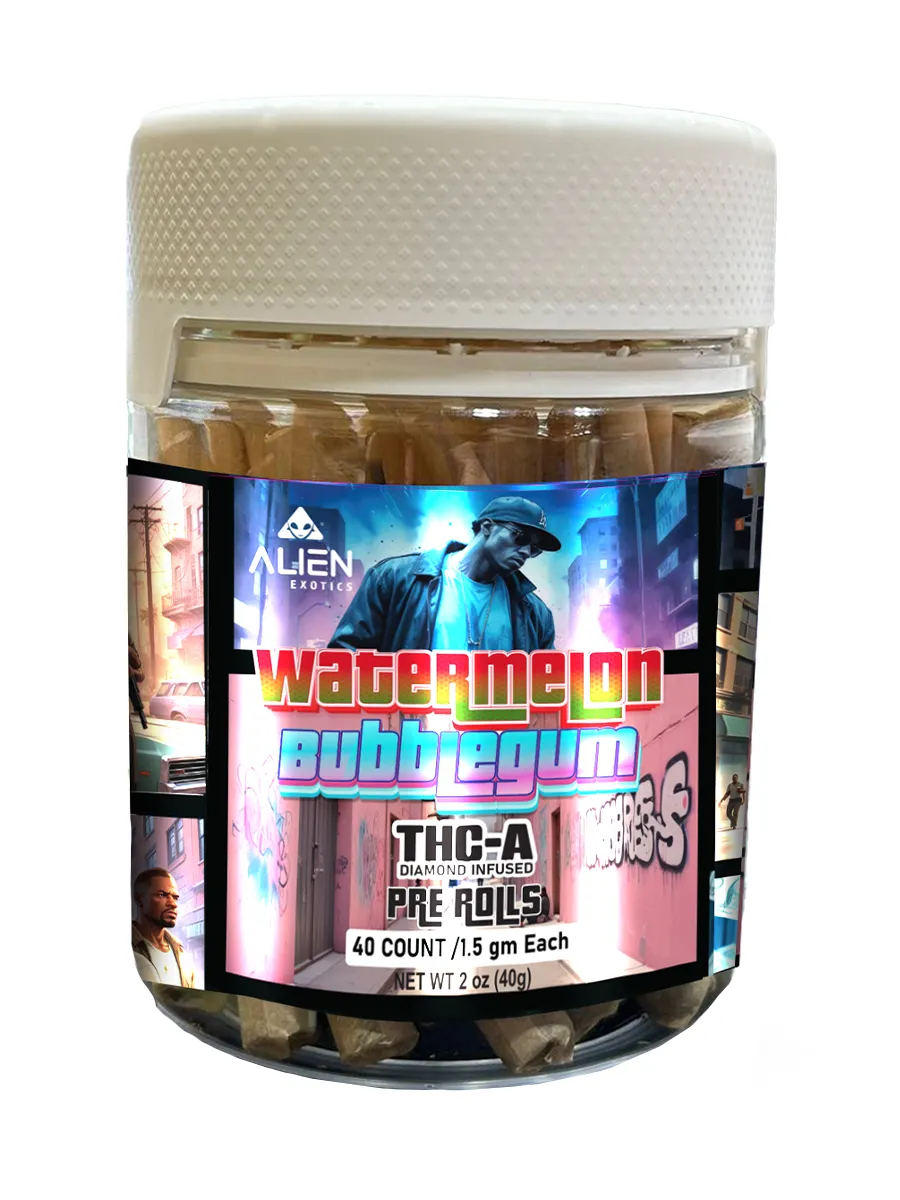 Watermelon Bubblegum Alien Exotics THC-A Diamond Infused Pre-Rolls 40ct