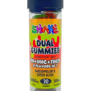 Watermelon & Green Kush Shake D8+HHC+THCP 2 Flavors in 1 Dual Gummies 6000mg