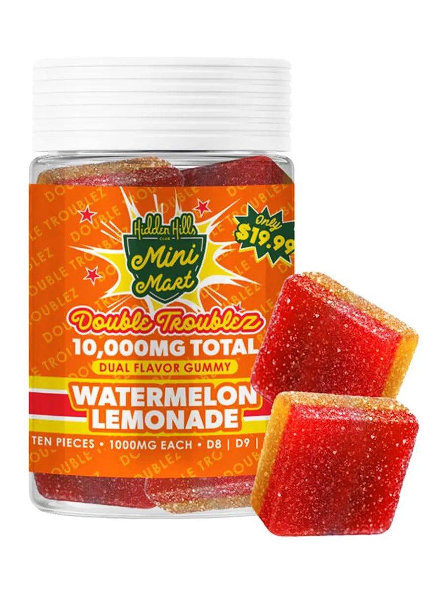 Watermelon Lemonade Hidden Hills Mini Mart Double Troublez Gummies 10ct 10G