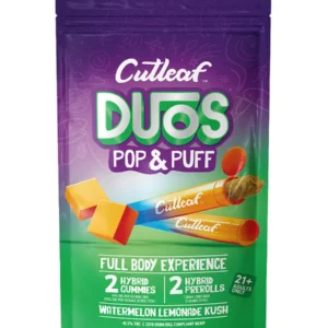 Watermelon Lemonade Kush Cutleaf Duos Pop & Puff THCA Pre-Rolls & Gummies 2ct