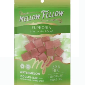 Watermelon Mellow Fellow M-Fusions Euphoria Bland Live Resin Gummies 1000mg