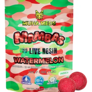 Watermelon Muha Meds Live Resin Mamba Gummies 3000MG