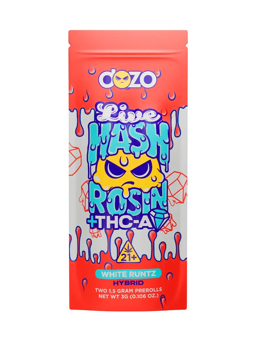 White Runtz Dozo Live Hash Rosin + THC-A Diamond Prerolls 2ct