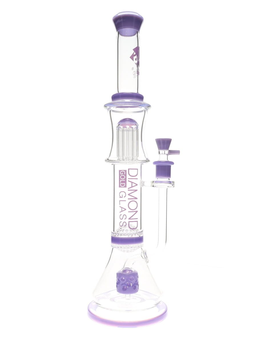 18″ Triple Threat Cheese Perc Water Pipe by Diamond Glass - Image 4