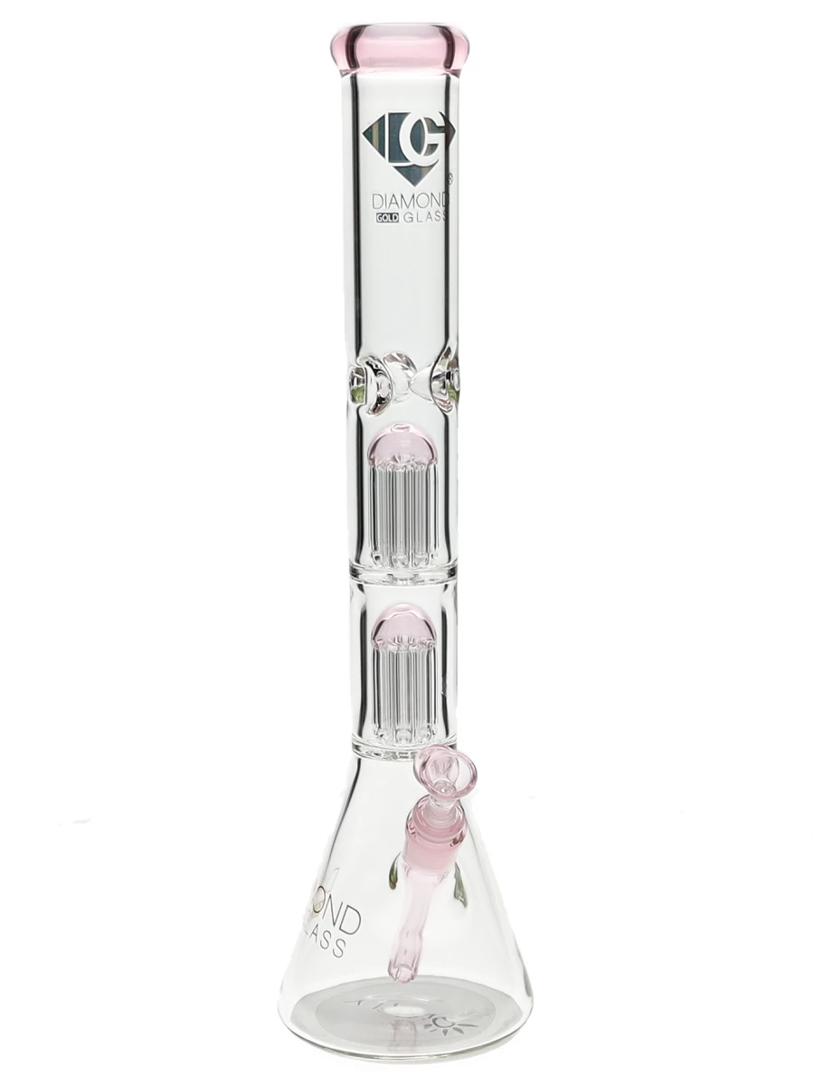 20″ Crystal Weld Double Tree Perc Water Pipe by Diamond Glass - Image 2