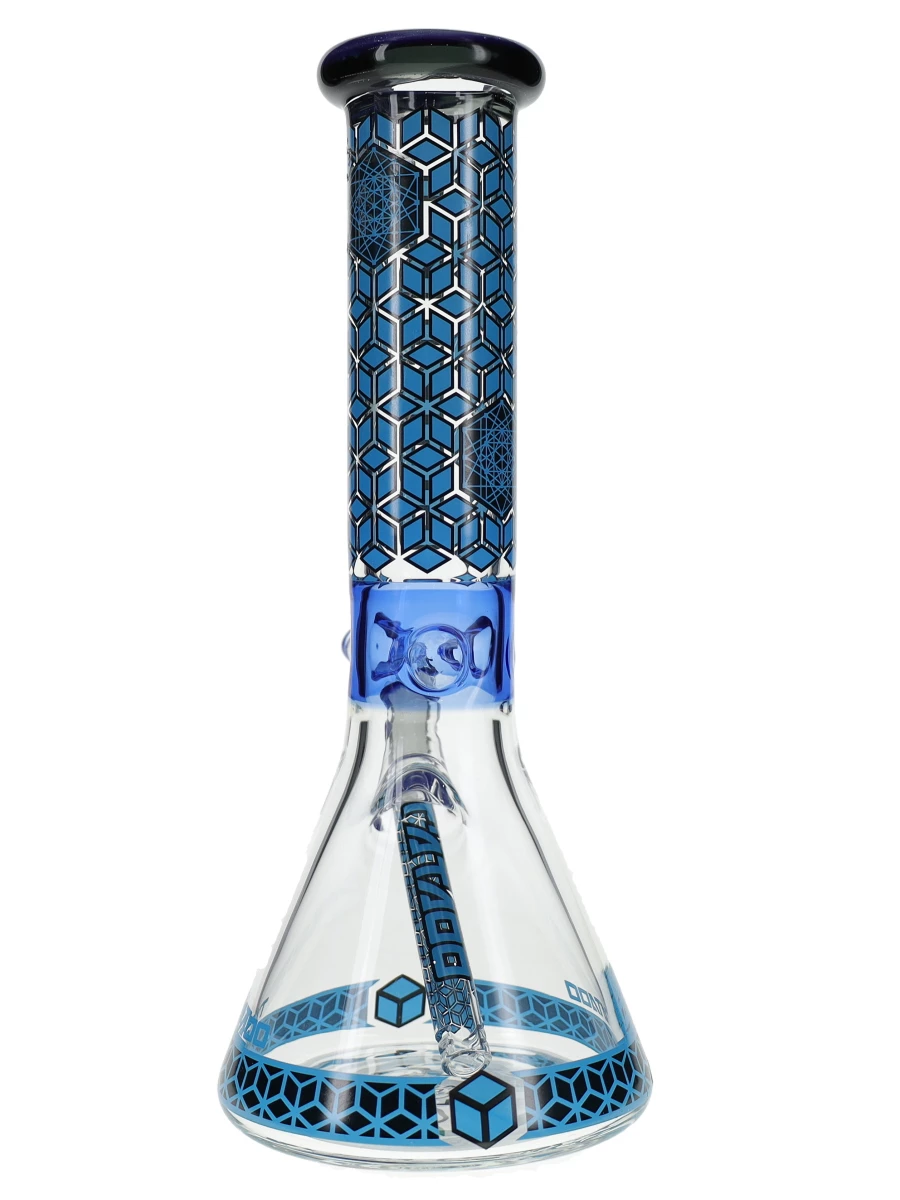 13” Dark Blue Pattern Beaker Water Pipe - Image 4